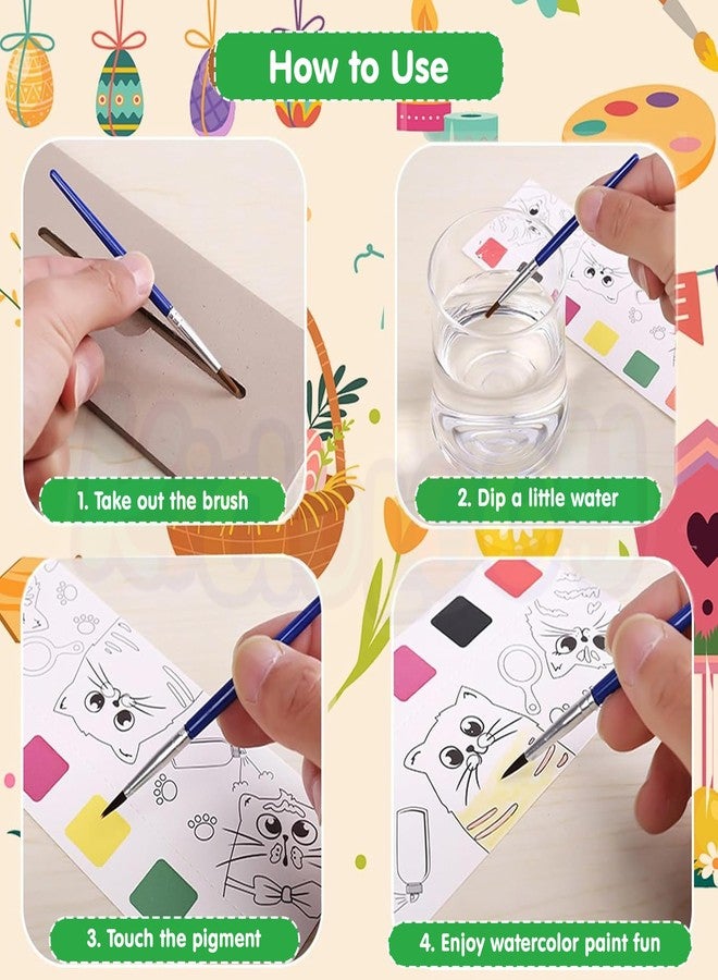 Kidology كتاب كيدولوجي الصغير للرسم بالألوان المائية للأطفال الرضع مع 20 ورقة فاصلة وفرشاة واحدة، لعبة مونتيسوري تعليمية مبكرة للأطفال من عمر 0-3 سنوات، للأولاد والبنات - هدايا حفلات فنية، نشاط سفر محمول (غابة) - Image 4